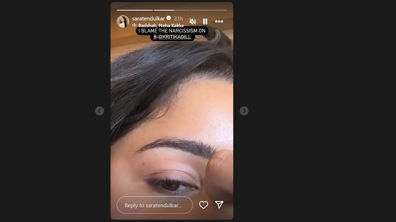 सारा तेंदुलकर की इंस्टाग्राम स्टोरी (photo credit: instagram/saratendulkar)